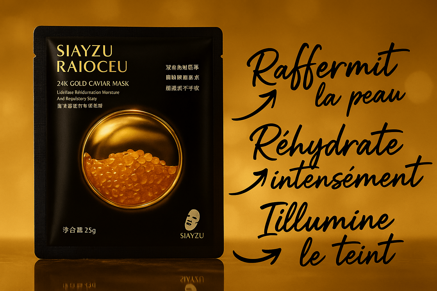 5 Masques 24K Caviar Doré – Hydratation & Anti - Âge | NaturaJade - NaturaJade