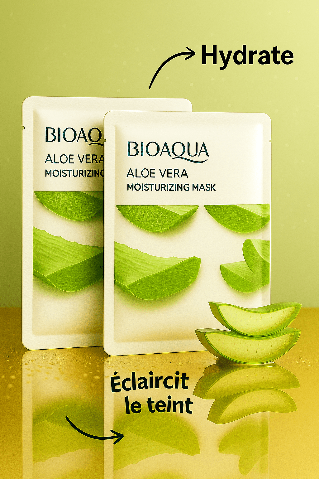 8 Masques Hydratant Aloe Vera BIOAQUA – Hydratation Intense, Apaisant & Éclat Naturel - NaturaJade