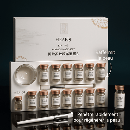 Coffret HEAIQI Anti - Âge – Sérum Lifting, Poudre Lyophilisée & Essence Raffermissante pour Peau Plus Ferme - NaturaJade
