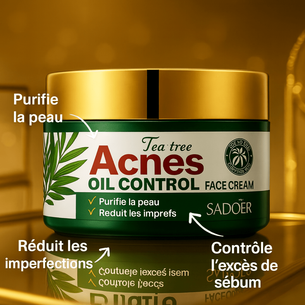 Crème visage anti - acné au Tea Tree – Contrôle du sébum & hydratation SADOER coréen - NaturaJade