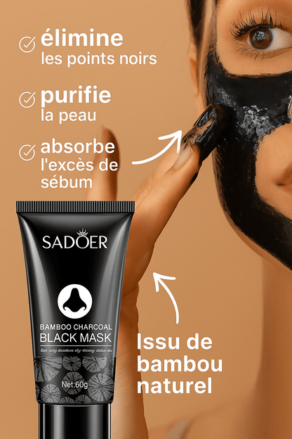 Masque noir au charbon de bambou – Purifiant & anti - points noirs SADOER (60g) - NaturaJade