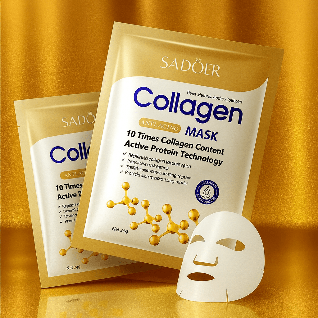 Masque Visage au Collagène – Hydratant, Raffermissant & Anti - Rides (Cure 10 Masques) - NaturaJade